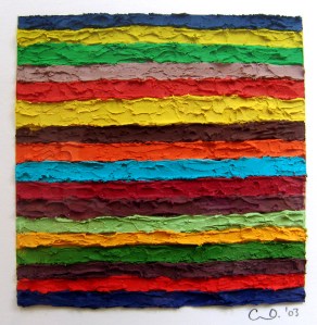 Estrada DSC05181 Carlos Estrada-Vega (USA), Mischtechnik auf Papier, 2003. 23 x23 cm (SFr. 2200.-)