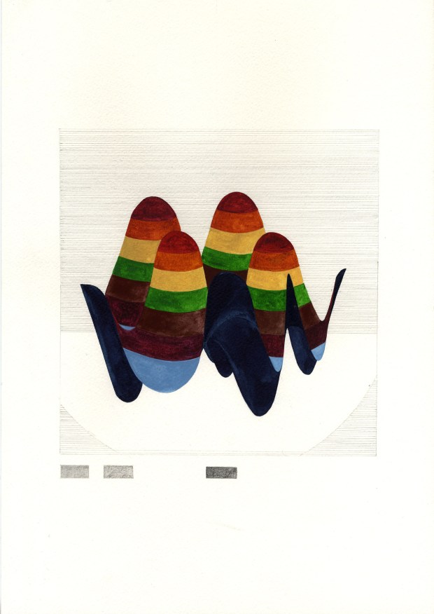 Marie von Heyl (*1981), Disentanglement 4, 2011, Aquarell und Bleistift auf Papier 30 x 40 cm, Rückseitig signiert und datiert